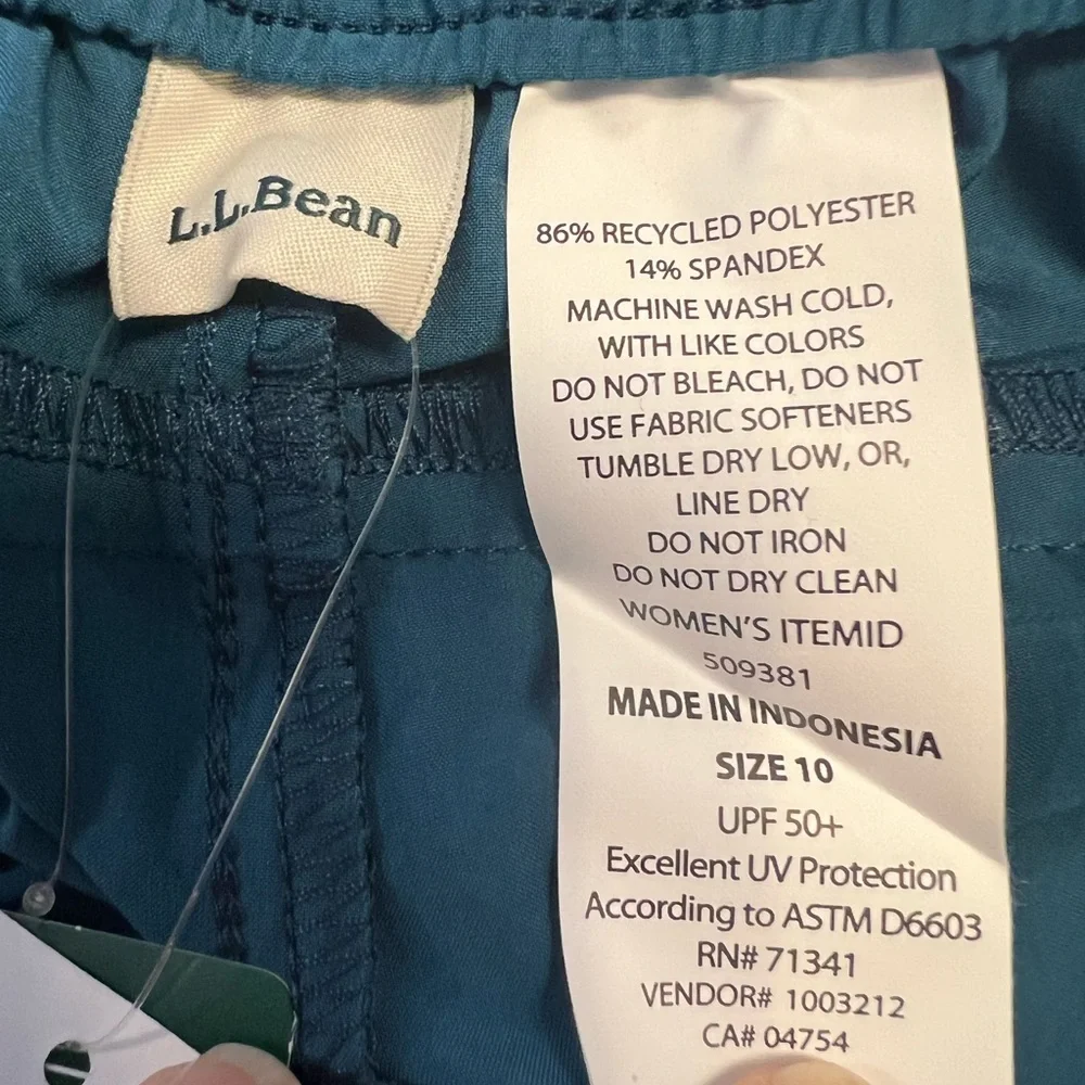 NWT LL Bean dark turquoise sun-blocking shorts/swimwear size 10 - Picture 7 of 8